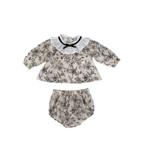 2 Pc Baby Girl Parisian Motif Set