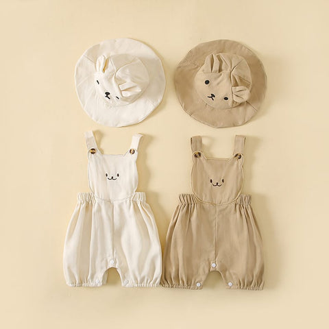 Baby Bear Cotton Overall with Hat