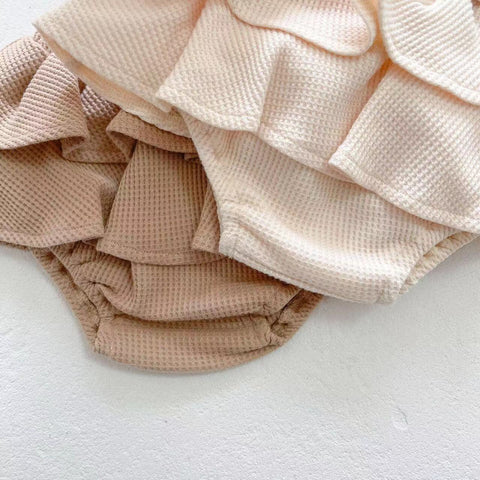 2 Pc Baby Girl Floral Ruffle Collar and Bloomer Set