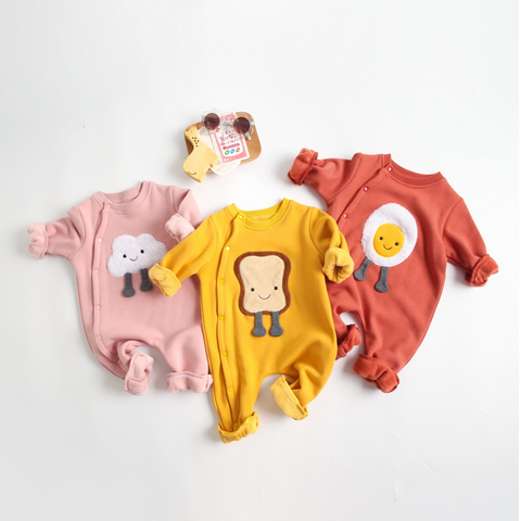 Baby Cute Food Button Romper