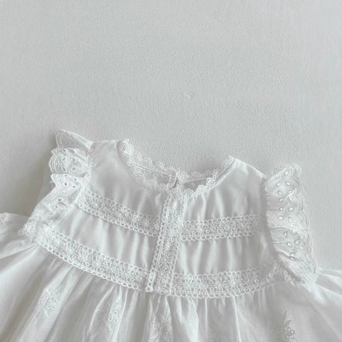 2 Pc Girl Boho Embroidery Top & Denim Shorts