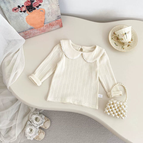 3 Pc Girls Wide Leg Flower Dot Top & Pants Set