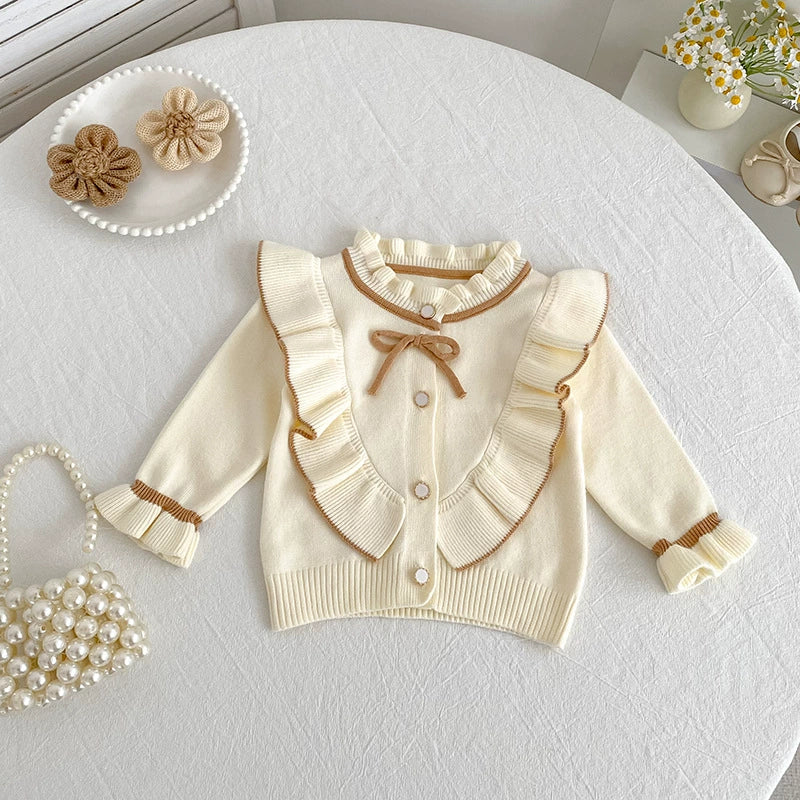 Baby Girl Ruffle Knit Cardigan Sweater
