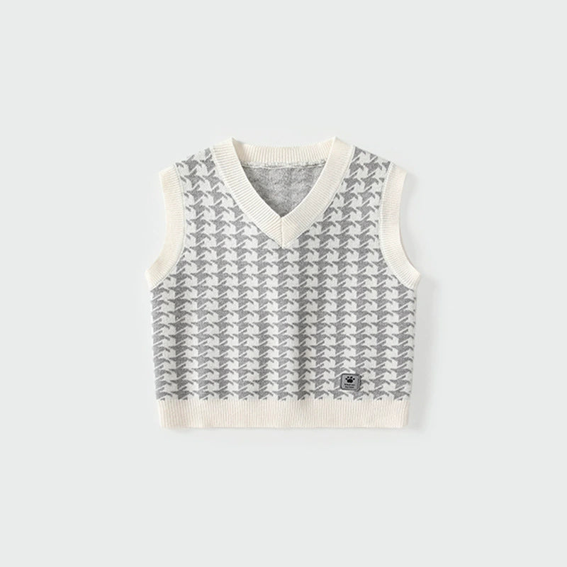Baby Girl Knit Houndstooth Vest
