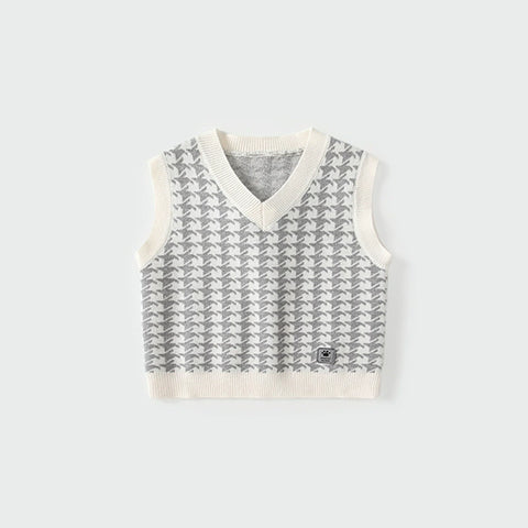 Baby Girl Knit Houndstooth Vest