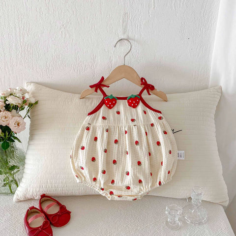 Baby Girl Strawberry Cami Bodysuit