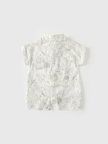 Baby Boy Jungle Stencil Shirt Romper