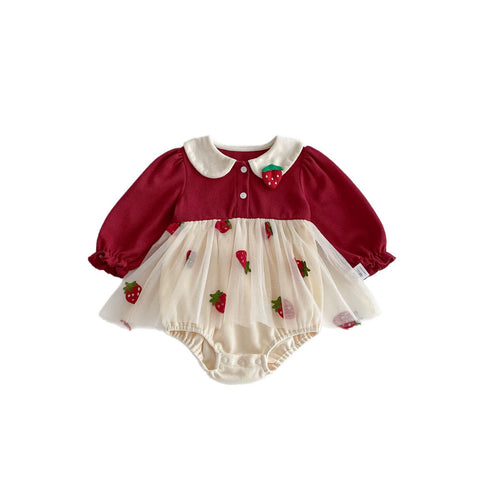Baby Girl Strawberry Collar Dress