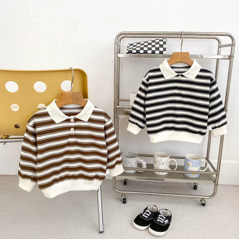 2 Pc Boys Autumn Stripe Shirt & Denim Set