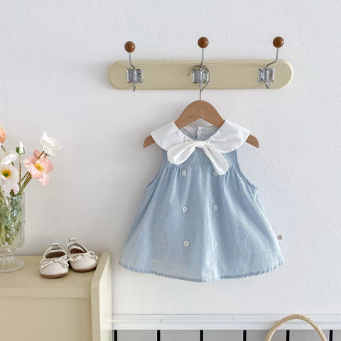 Baby Girl Bow Tie Stripe Swing Dress