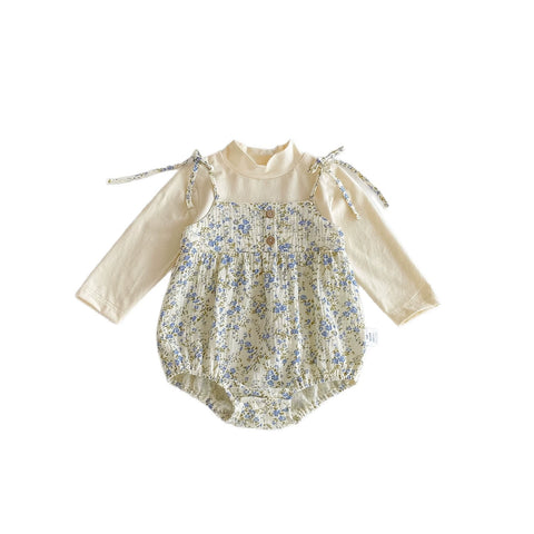 Baby Girl Mock Neck Shirt & Floral Bodysuit