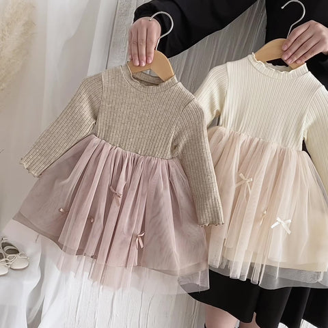 Girls Ballerina Tutu Long Sleeve Dress