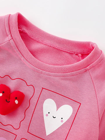 2 Pc Girls Big Hugs Sweatshirt & Gingham Leggings Set