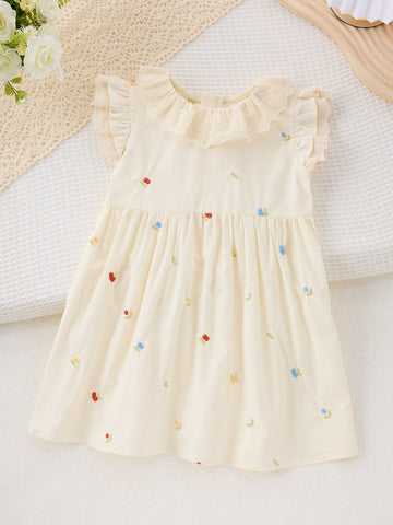 Girls Flower Embroidery Dress