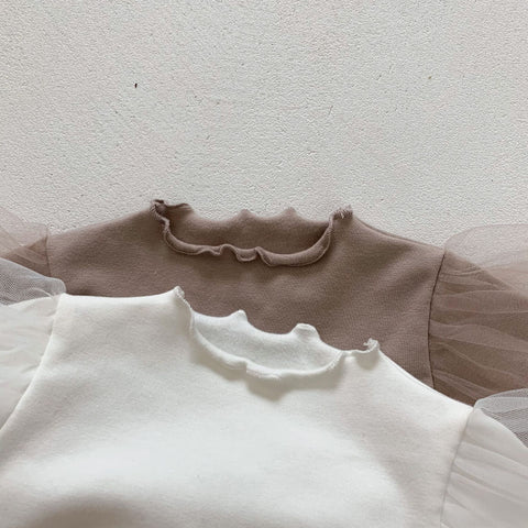 2 Pc Baby Girl Sheer Tutu Bodysuit Dress