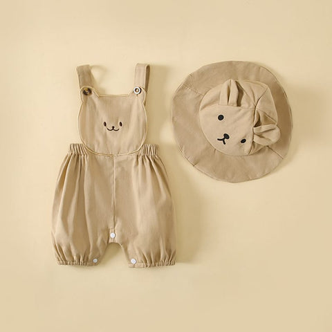 Baby Bear Cotton Overall with Hat