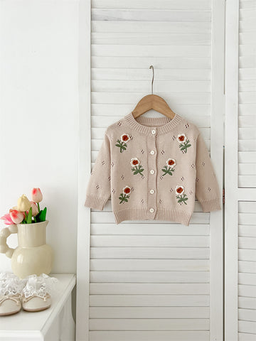 Baby Girl Autumn Flower Cardigan