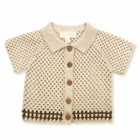 2 pc Baby Boy Hollow Out Crochet Set