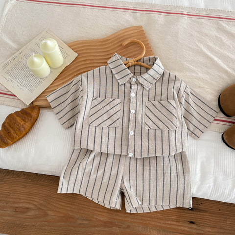 Baby Boy Stripe Shirt and Shorts Set