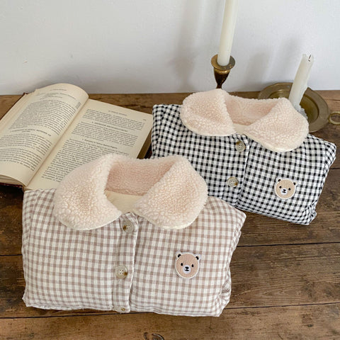 Baby Bear Thick Fleece Gingham Plaid Jacket