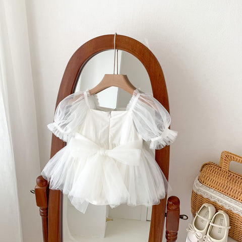 Baby Girl Bubble Sleeve Tulle Dress