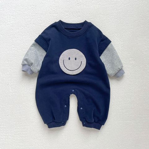 Baby Boy Happy Face Romper