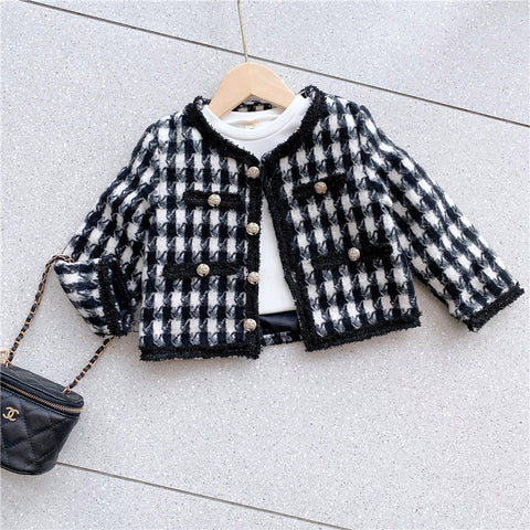 2 Pc Girls Tweed Jacket and Skirt Set