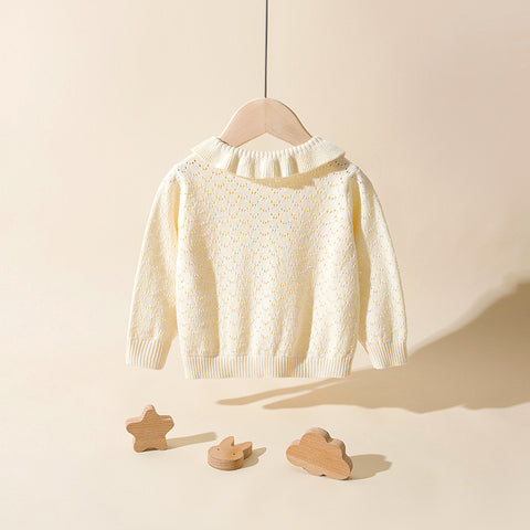 Girls Cherry Ruffle Cardigan