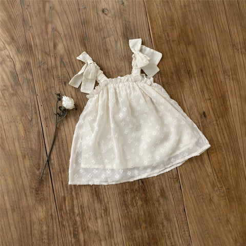 Baby Girl Swiss Dot Bow Cami Dress