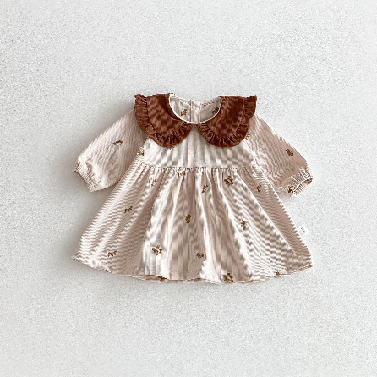 Baby Girl Ditsy Floral Corduroy Collar Dress