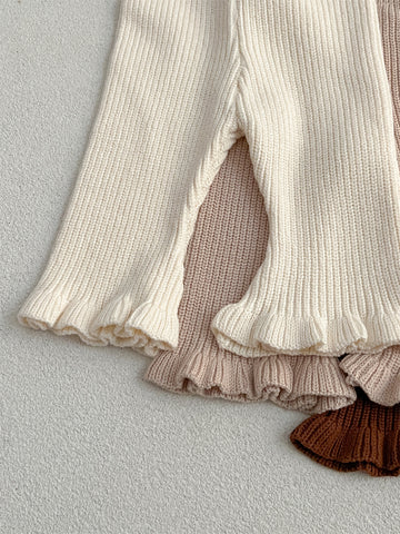 Baby Girl Ruffle Hem Sweater Pants