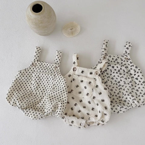 Baby Corduroy Print Overall Bodysuit