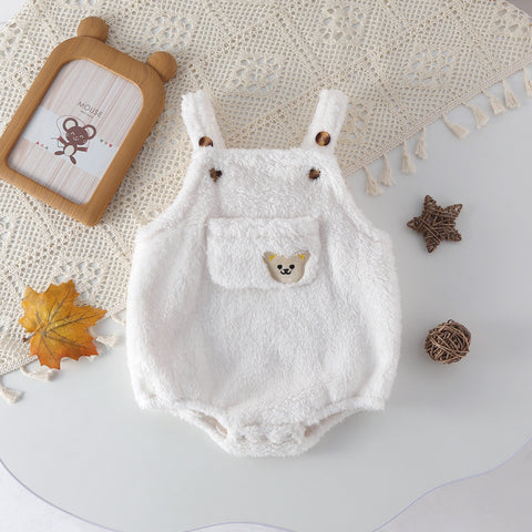 Baby Shearling Overall Pocket Onesie