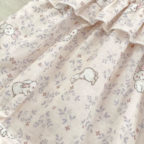2 Pc Baby Girls Rabbit Print Cami Bodysuit w/ Hat