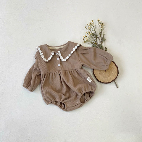 Baby Girls Waffle Knit Daisy Collar Bodysuit