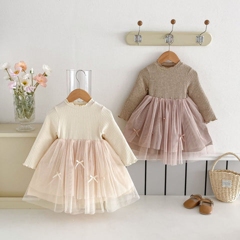 Girls Ballerina Tutu Long Sleeve Dress