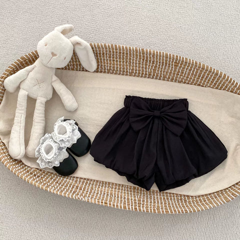 2 Pc Girls Bow Bubble Shirt and Shorts Set
