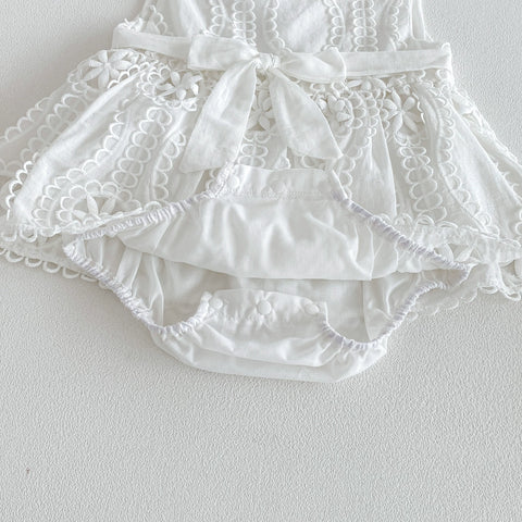 Baby Girl Hollow Lace Bodysuit Dress