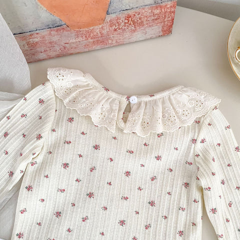 2 Pc Baby Girl Floral Shirt & Pink Jumpsuit Set