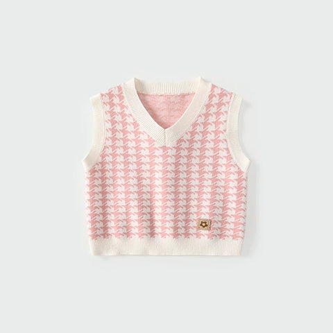 Baby Girl Knit Houndstooth Vest