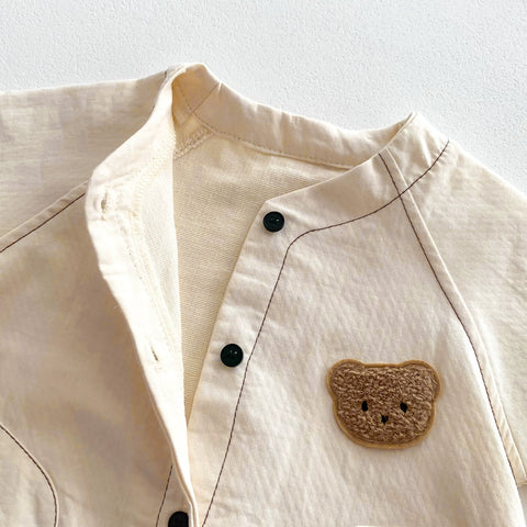 Baby Boy Bear Baseball Style Romper
