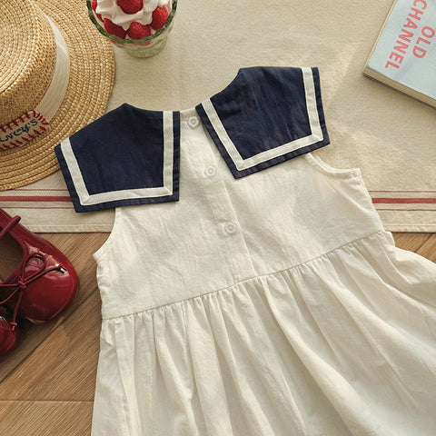 Girls Summer Sailboat Sailor Dress