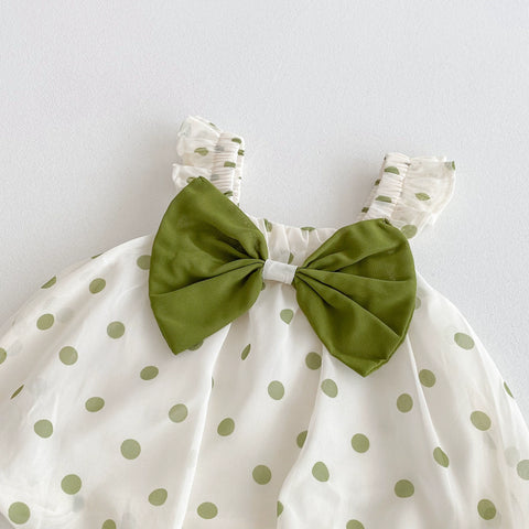 2 Pc Baby Girl Polka Dot Top & Bloomer Set