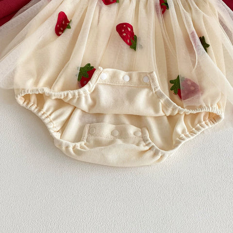 Baby Girl Strawberry Collar Dress