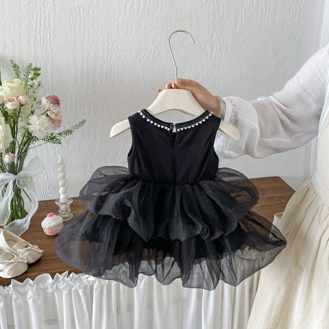 Baby Girl Pearl Trim Bubble Dress