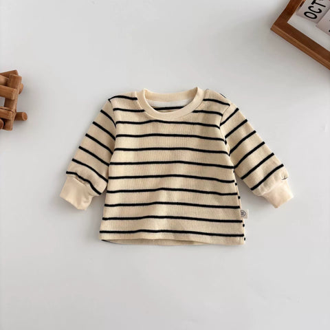 2 Pc Baby Boy Denim Overall w/ Stripe Shirt