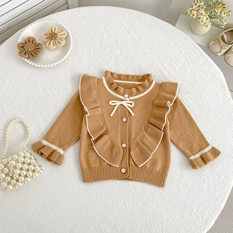 Baby Girl Ruffle Knit Cardigan Sweater