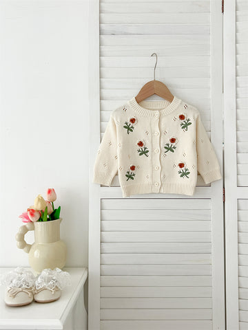 Baby Girl Autumn Flower Cardigan