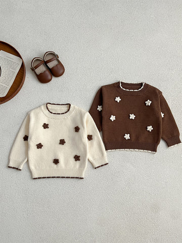 Baby Girl Autumn Flower Sweater