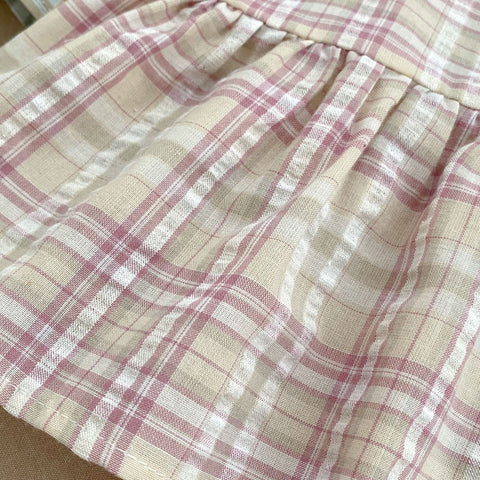 2 Pc Girl Plaid Shirt & Wide Leg Set
